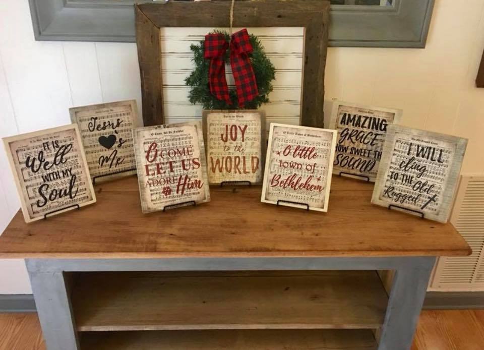 Vintage Hymn Boards Pine Level Rustics